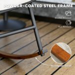 Outdoor Rocking Chair Patio Set of 2, Oversized Rocking Papasan Chairs with Cushions for Garden Porch, 265 lbs., Beige - Image 5