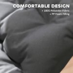 Outdoor Rocking Chair Patio Set of 2, Oversized Rocking Papasan Chairs with Cushions for Garden Porch, 265 lbs., Gray - Image 6