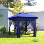 13' x 13' Pop Up Gazebo Hexagonal Canopy Shelter with 6 Zippered Mesh Netting for Patio Backyard Garden Wedding Party - Image 7