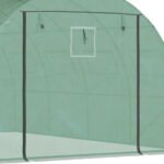 13' x 10' x 6.5' Walk-in Tunnel Greenhouse with 2 Zippered Mesh Doors & 10 Mesh Windows, Upgraded Gardening Plant Hot House with Galvanized Steel Hoops, Green - Image 8