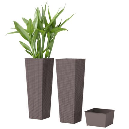 23.6 Inch Tall Planters with Outdoor Plants