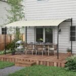 10' x 13' Outdoor Pergola Gazebo, Garden Sun Shade Shelter with Metal Frame for Porch, Patio, Deck, Backyard, Cream - Image 2