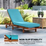 Chaise Lounge Cushion, 4" Thick Outdoor Lounge Chair Cushion with Ties for Patio, 21" x 72 ", Blue - Image 6