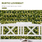 2-Seater Wooden Garden Bench, 4FT Outdoor Patio Loveseat with Unique X-Shape Back for Yard, Lawn, Porch, White - Image 4