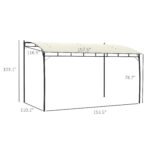 10' x 13' Outdoor Pergola Gazebo, Garden Sun Shade Shelter with Metal Frame for Porch, Patio, Deck, Backyard, Cream - Image 3