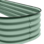 6.4' x 2' x 1' Galvanized Raised Garden Bed Kit, Metal Planter Box with Safety Edging, Green - Image 8