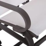 Gliding Lounger Chair, Single Rocker with Lightweight Metal & Mesh Construction, White - Image 8