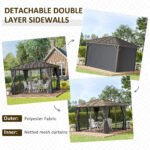 10' x 12' Hardtop Gazebo with Curtains and Netting, Gazebo Canopy with Aluminum Frame and Hooks - Image 5