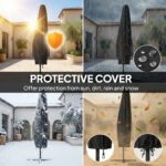 10 ft Offset Patio Umbrella with Cover, Hanging Cantilever Umbrella with 360° Rotation, Crank Handle, Tilt - Image 7