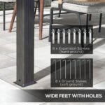 10' x 13' Retractable Pergola Canopy, Aluminum Pergola Sun Shade Shelter for Garden, Patio, Backyard, Deck - Image 8