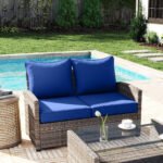 Patio Chair Cushions Set of 2 with Seat & Backrest, Fade Resistant Seat Replacement Cushion Set, Navy Blue - Image 8