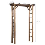 85" Wooden Garden Arbor for Wedding and Ceremony, Outdoor Garden Arch Trellis for Climbing Vines - Carbonized - Image 3