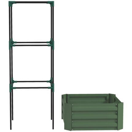 Galvanized Planter Box with 24" x 24" x 55" Raised Garden Bed