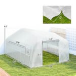 13' x 10' x 6.5' Tunnel Greenhouse Hoop House with Upgraded Galvanized Steel Frame and Large Windows, White - Image 3