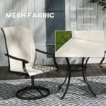 Patio Swivel Chairs Set of 2, High Back Patio Dining Chairs with All-Weather Mesh for Backyard, Lawn, Garden, Beige - Image 5