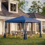 10' x 10' Pop Up Canopy Tent with Netting, Instant Gazebo, Screen House Room with Carry Bag, Height Adjustable, for Outdoor, Garden, Patio, Camping - Image 2