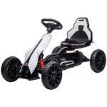 12V Electric Go Kart for Kids, Ride On Toy with EVA Tires, 2 Speeds, Adjustable Seat, Safety Belt for 3-8 Years