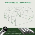 20' x 10' x 7' Walk-In Tunnel Greenhouse with Zippered Door & 8 Mesh Windows, Large Garden Green House Kit, Galvanized Steel Frame, Green - Image 8