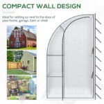 7' x 4' x 7' Outdoor Lean to Greenhouse, Walk-In Green House Plant Nursery with Roll-up Window, PE Cover, White - Image 5