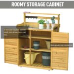 Backyard Garden Tool Storage Shed, Outdoor Storage & Potting Bench with 2 Magnetic Close Doors & Large Interior Storage Space - Image 5