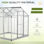6' L x 6' W Walk-In Polycarbonate Greenhouse with Roof Vent for Ventilation & Rain Gutter for Winter - Image 4