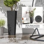 32 Inch Tall Planters for Outdoor Plants, Set of 2 Plastic Flower Pots with Drainage Holes, Black - Image 6