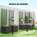 3PCS Plastic Planter Box with Trellis, Self-Watering Raised Garden Bed with Trellis and Automatic Watering Timer Kit - Image 7