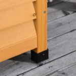 75 Gallon Wooden Deck Box, Outdoor Storage Container with Aerating Gap & Weather-Fighting Finish, Yellow - Image 8