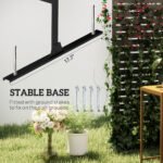 Decorative Privacy Fence Screen, Metal Outdoor Privacy Screen Climbing Plant Trellis with Stand, 78" H x 48" W, Black - Image 5