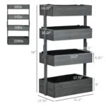 Outdoor Wooden Vertical Garden Planter, 4 Tier Planter Box, Self-Draining for Flowers, Vegetables, Herbs, Gray - Image 3