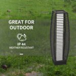 Solar Floor Lamp, Outdoor Rattan Garden Lantern Pathway Light & Decorative Driveway Lighting with Auto LED Lights, Gray - Image 7