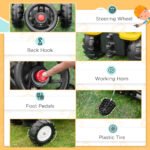 Kids Ride On Excavator, Pedal Digger, Construction Truck with Horn for Kids and Toddlers 3+, Yellow - Image 6