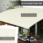 10' x 13' Outdoor Pergola Gazebo, Garden Sun Shade Shelter with Metal Frame for Porch, Patio, Deck, Backyard, Cream - Image 5