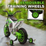 12V Kids Motorcycle w/ Treaded Tires, 5mph Top Speed Electric Bike for Kids, Ride On Motorcycle w/ Training Wheels, Battery Charger, Spring Suspension - Image 6