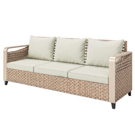Rattan Wicker Sofa 3-Seater Outdoor Patio Sofa
