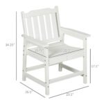 All-Weather Patio Chair, HDPE Patio Dining Chair, Heavy Duty Wood-Like Outdoor Furniture for Garden, Backyard, Deck, Porch, Lawn, White - Image 3