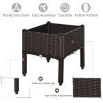 1 Piece Raised Garden Bed with Legs, Planter Box Raised Bed to Grow Flowers, Herbs & Vegetables, Brown - Image 4
