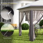 13' x 13' Pop Up Gazebo Hexagonal Canopy Shelter with 6 Zippered Mesh Netting for Patio Backyard Garden Wedding Party - Image 6