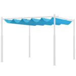 10' x 10' Retractable Pergola Canopy with Magnetic Fixture, UPF30+ Outdoor Pergola