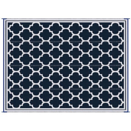 Reversible Outdoor Rug with 9' x 12' Waterproof Plastic Straw Floor Mat