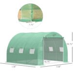 10' x 10' x 7' Walk-in Tunnel Greenhouse with High-Quality Transparent PE Cover, Zipper Doors & Windows - Image 3