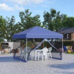 10' x 10' Pop Up Canopy Tent, Tents for Parties with Wheeled Carry Bag, Screen House Room, Height Adjustable Portable Gazebo, for Outdoor, Garden, Patio, Blue - Image 2