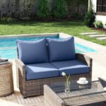 Patio Chair Cushions Set of 2 with Seat & Backrest, Fade Resistant Seat Replacement Cushion Set, Blue - Image 8