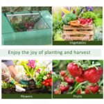 71" x 55" x 32" Mini Greenhouse, Small Green House, Garden Planting Shed, Outdoor Flower Planter Warm House with Zipper Windows, Green - Image 7