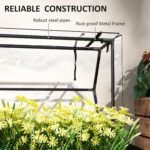 Elevated Garden Box with Greenhouse Cover, Raised Garden Bed with Legs and Drainage Hole for Vegetables, Black - Image 7