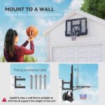 Wall Mounted Basketball Hoop, Basketball Goal Combo Kit with 43" Reinforced Shatter Resistant Backboard and All Weather Net for Indoor or Outdoor Use - Image 4