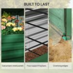 Galvanized Steel Planter Box with Crop Cage and Shade Cloth, Raised Garden Bed for Flowers, Veggies and Herbs, Green - Image 7