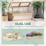 48" x 24" x 32.25" Elevated Planting Beds Garden Wooden Cold Frame Greenhouse Flower Planter Protection Wood - Image 4