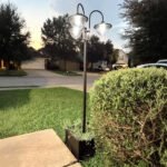 74.5" 3-head Solar Lamp Post Light with Planter, Solar Pole Lights Outdoor Waterproof LED Lighting for Backyard Pathway Patio Lawn Driveway Decor, Black - Image 8
