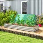 95" x 36" x 12" Galvanized Raised Garden Bed, Easy DIY and Cleaning for Growing Flowers, Herbs, Succulents, Silver - Image 2